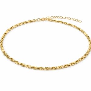 Gold Rope Anklet | Chunky Twisted Rope Chain Anklet